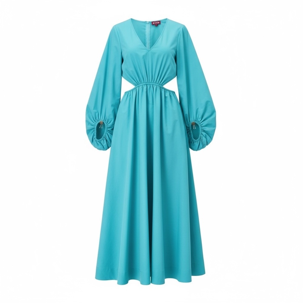 Staud Ivy Cut-Out Maxi Dress 👗 in Crystal Waters​​​ - Picture 2 of 13